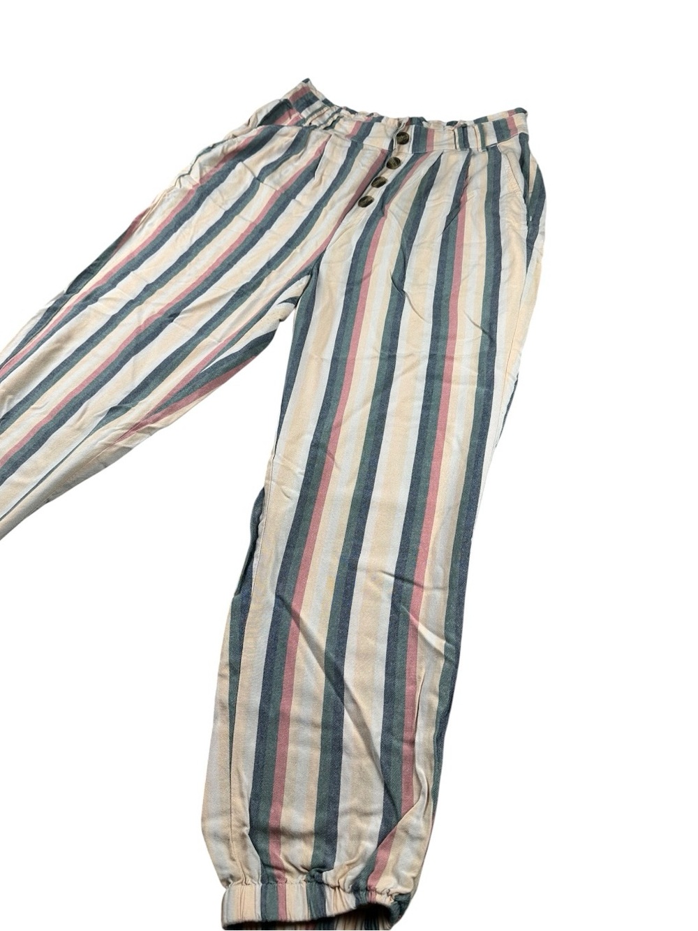 American Eagle Striped Paperbag Waist Beach Jogger Pants Size M - Picture 7 of 14